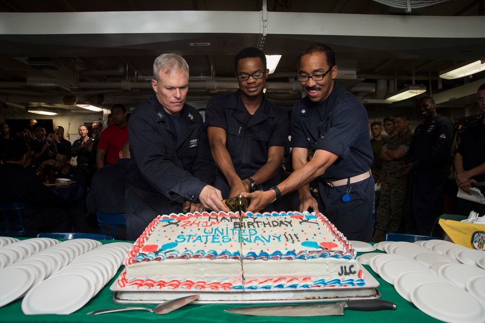 USS Germantown Celebrates Navy's 241st Birthday