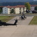 A U.S. Army company of Apache helicopters from 1st Battalion, 3rd Aviation Regiment (Attack Reconnaissance) return from Exercise Allied Spirit V