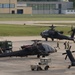 A U.S. Army company of Apache helicopters from 1st Battalion, 3rd Aviation Regiment (Attack Reconnaissance) return from Exercise Allied Spirit V