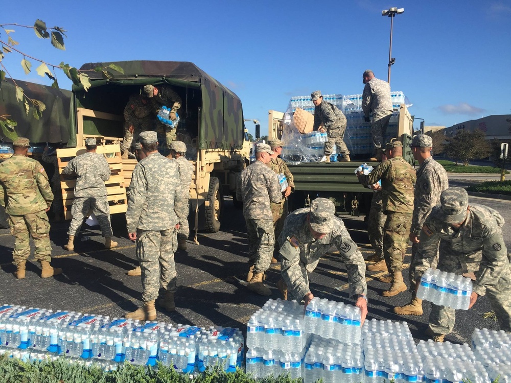 Hurricane Matthew: NC Guard Supports Water and Food Distribution Point in Fayetteville, N.C.