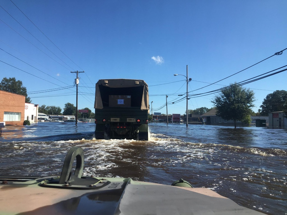 Hurricane Matthew: NC Guard Supports Water and Food Distribution Point in Fayetteville, N.C.