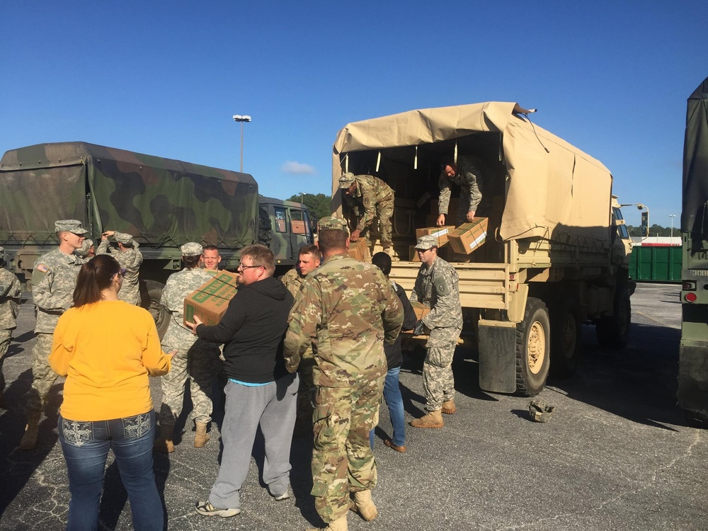 Hurricane Matthew: NC Guard Supports Water and Food Distribution Point in Fayetteville, N.C.