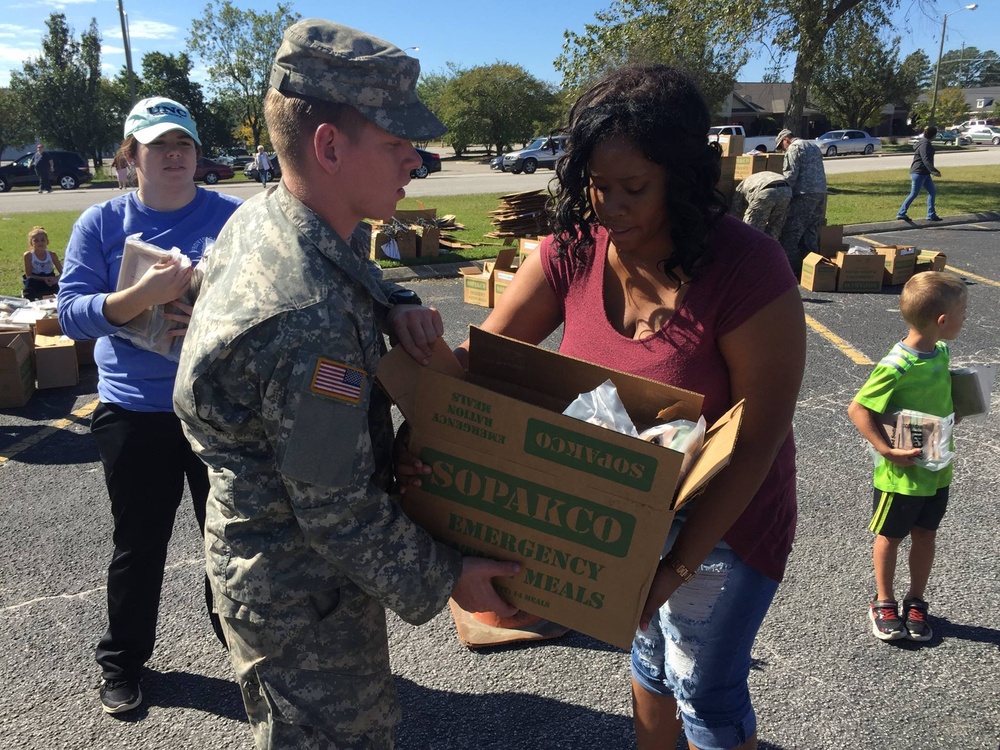 Hurricane Matthew: NC Guard Supports Water and Food Distribution Point in Fayetteville, N.C.