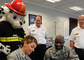 Wing leaders kick off Fire Prevention Week