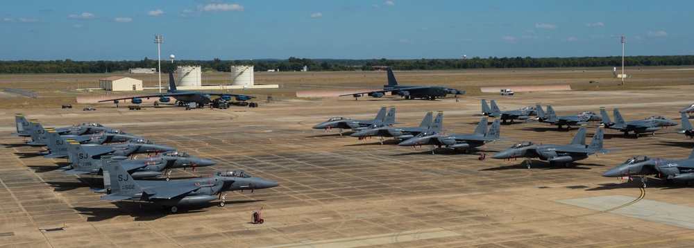 Barksdale becomes safe haven for evacuated Airmen, aircraft