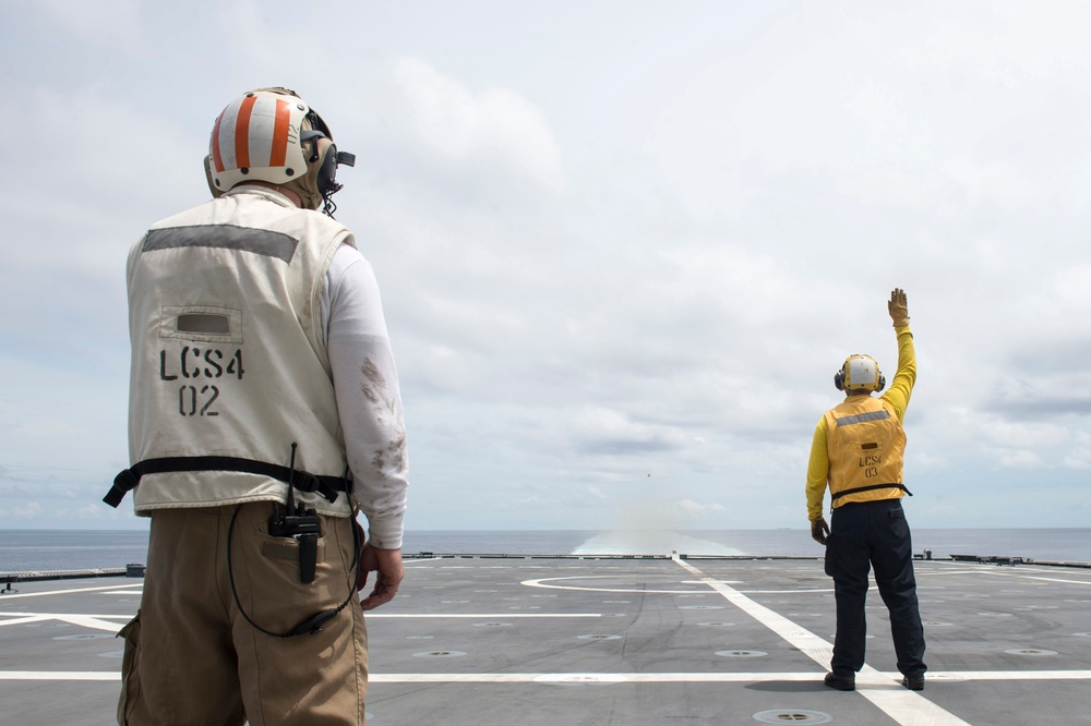 USS Coronado (LCS 4) conducts at-sea operations in 7th Fleet’s area of operations.