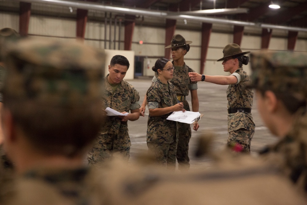 Recruits training at MCLB Albany during Huricane Matthew