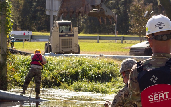 Hurricane Matthew: Princeville, N.C. Under Water - NC Guard Engineers Begin Pumping Operations to Reverse the Flow