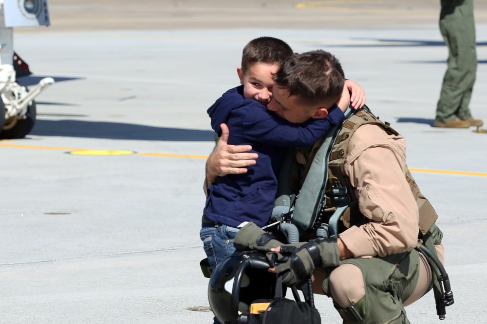 Families and Friends welcome VMAQ-4 Marines from deployment