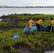 Sailors Help Clean Bike Path