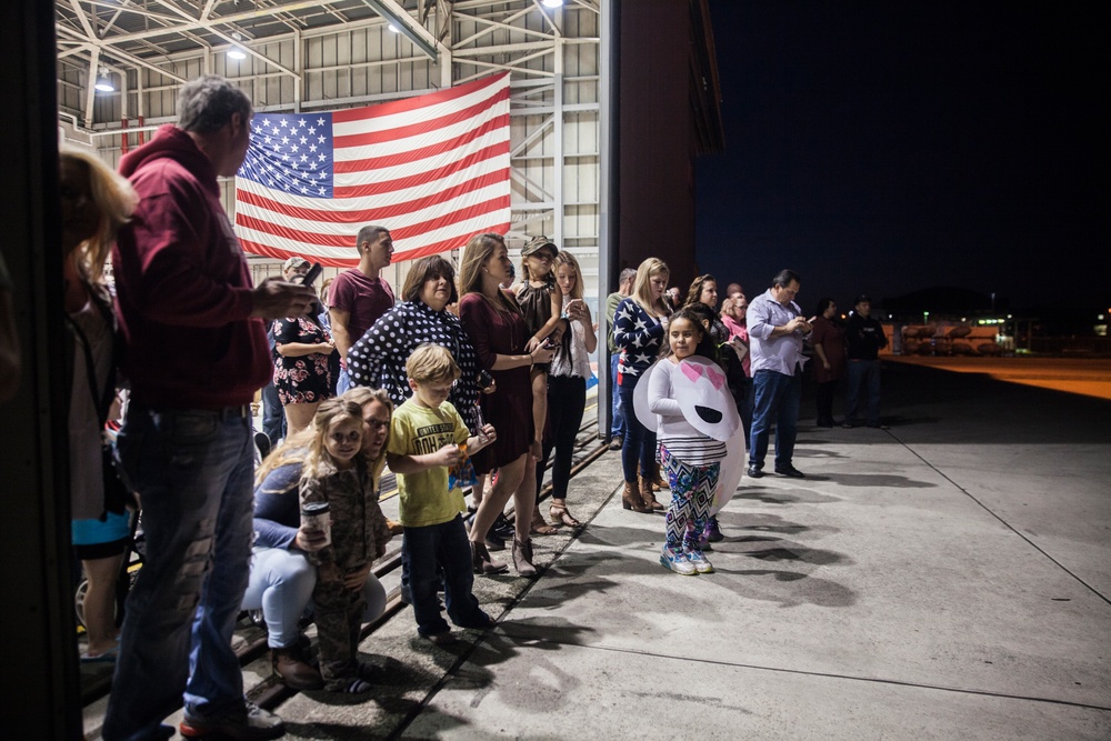 Friends  and Families Welcome VMAQ-4 Marines From Deployment