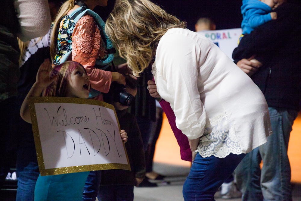 Friends  and Families Welcome VMAQ-4 Marines From Deployment