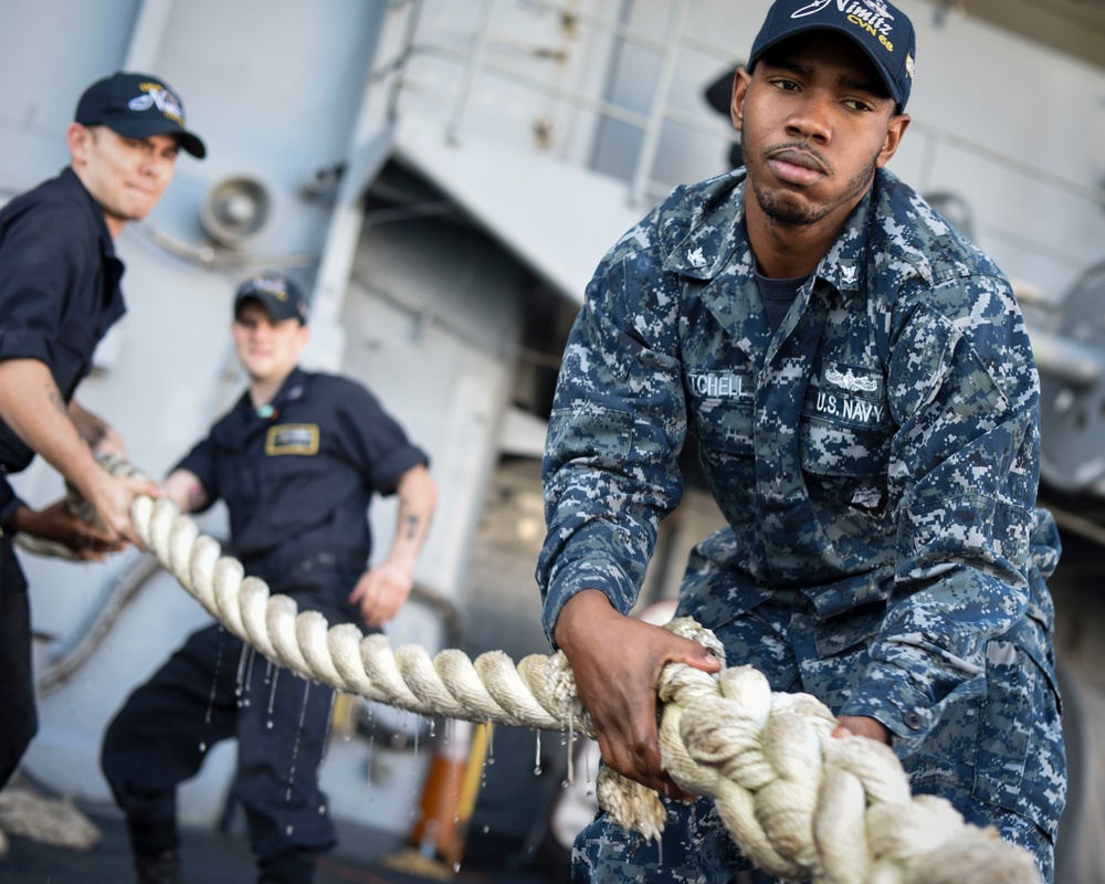 USS Nimitz gets underway from San Diego