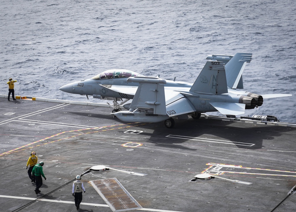 Sailor Directs an EA-18G Growler