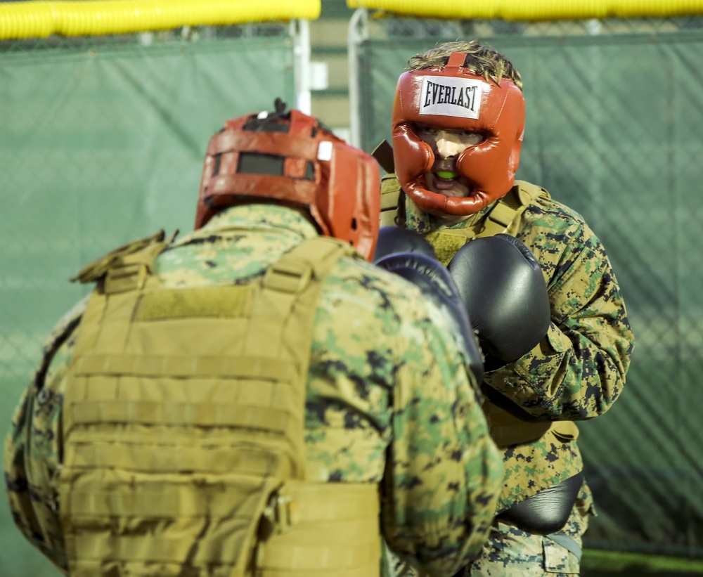 Hooking and jabbing, slashing and stabbing: Marines in Italy earn their brown belt