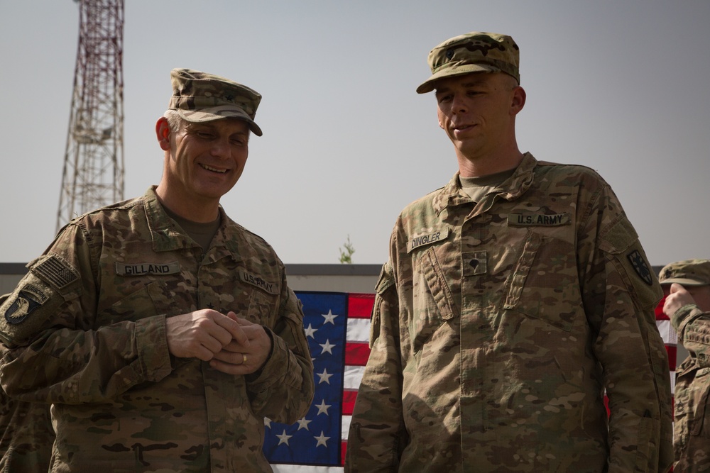 Spc. Justin Dingler Reenlistment Ceremony