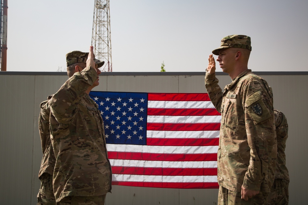 Spc. Justin Dingler Reenlistment Ceremony