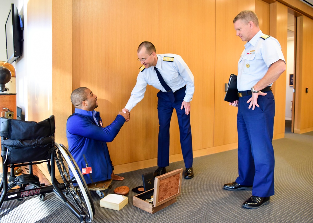 2016 Rio paralympian visits Coast Guard Headquarters
