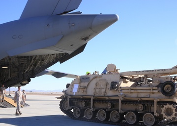 Marines, Airmen transport tank using strategic airlift