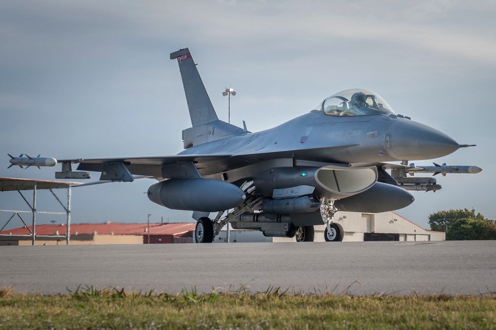 F-16s Positioned for Morning Flight