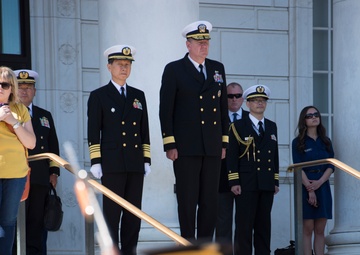 Chief of Staff Japan Maritime Self-Defense Force lays a wreath at the Tomb of the Unknown Soldier in Arlington National Cemetery