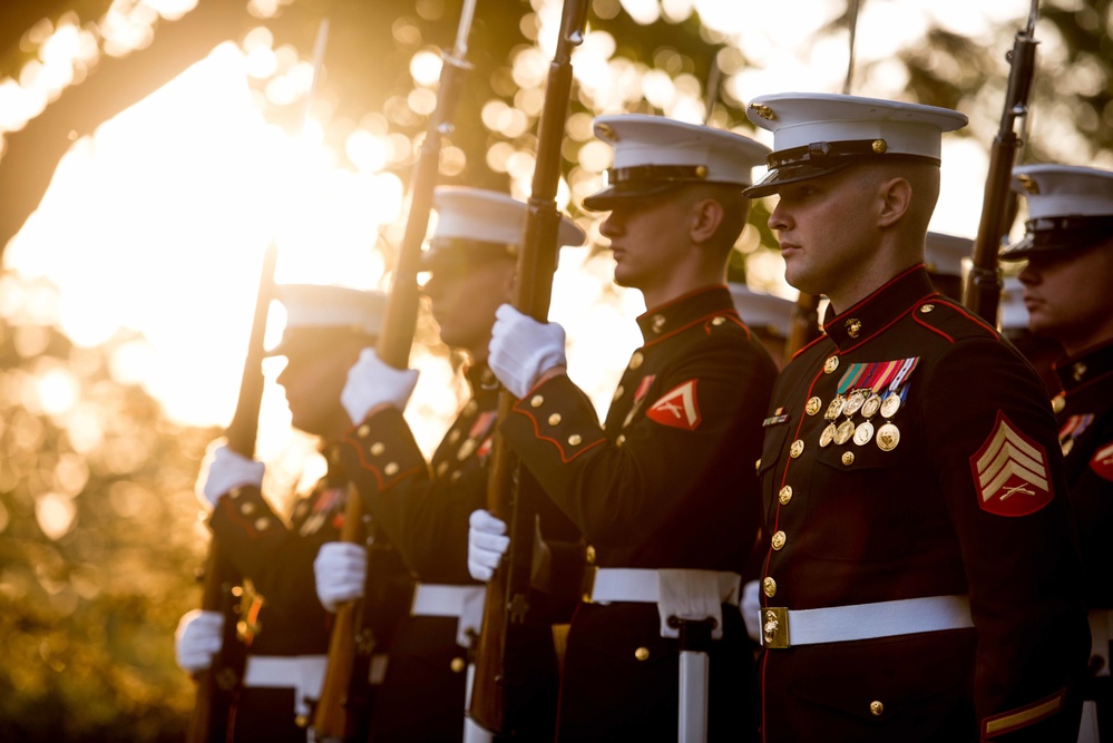 Marines at a Armed Forces Full Honor Wreath Laying Ceremony