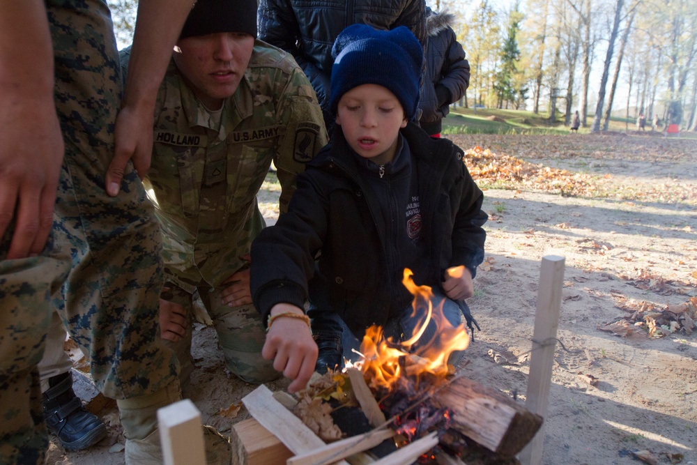 Paratroopers and Marines help Latvian Special Needs Children