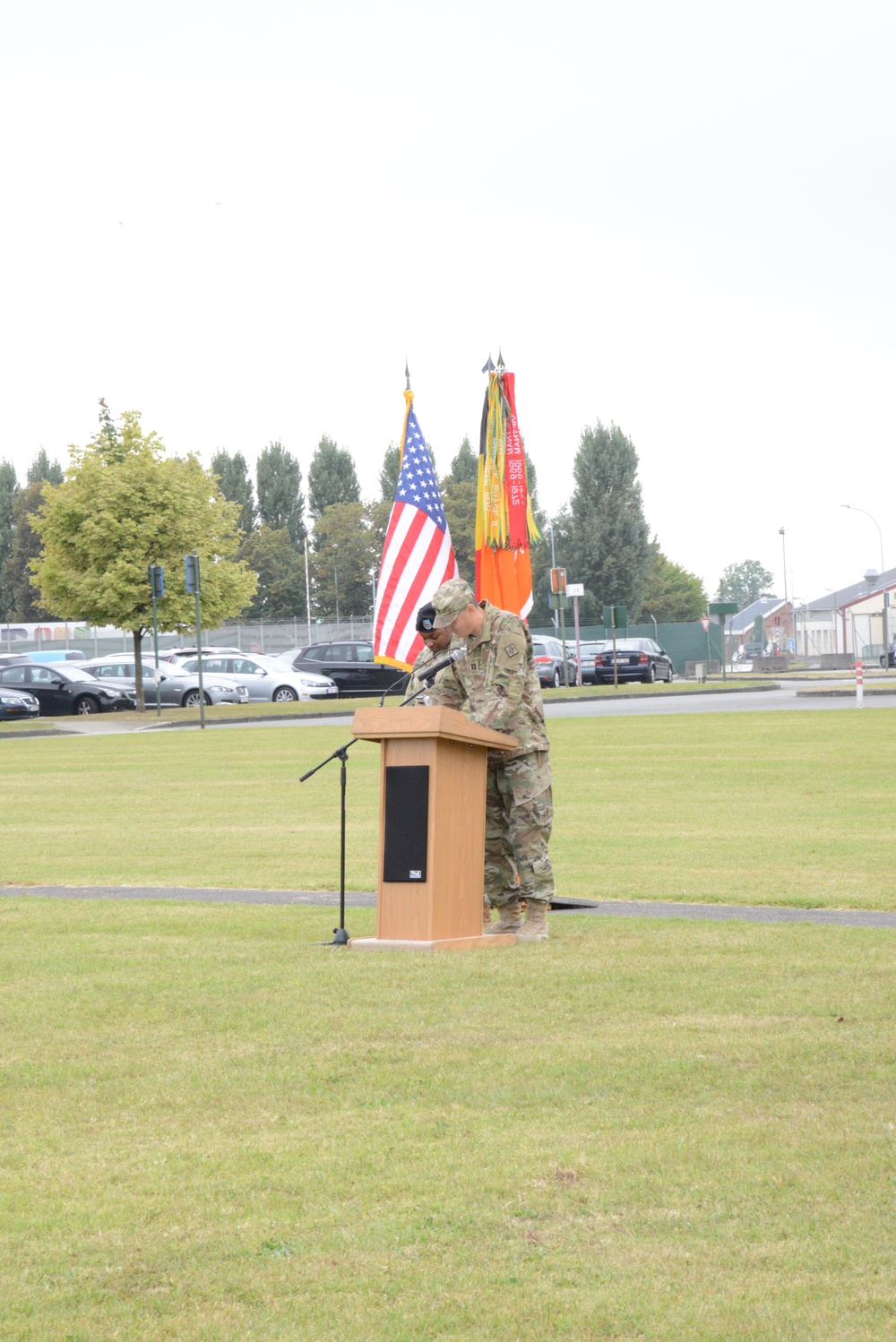 Reflagging Ceremony 128th Signal Compagny Inactivation Network Enterprise Center Belgium Activation