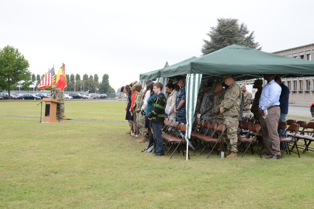 Reflagging Ceremony 128th Signal Compagny Inactivation Network Enterprise Center Belgium Activation