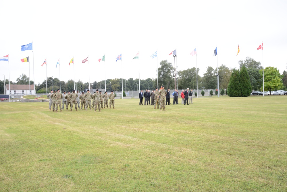 Reflagging Ceremony 128th Signal Compagny Inactivation Network Enterprise Center Belgium Activation