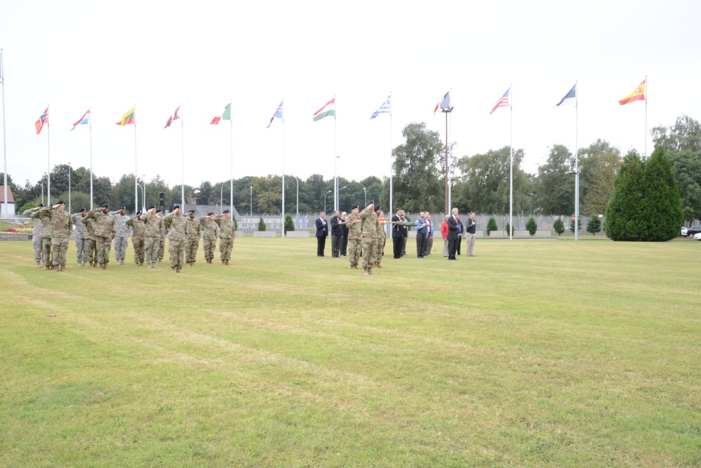 Reflagging Ceremony 128th Signal Compagny Inactivation Network Enterprise Center Belgium Activation