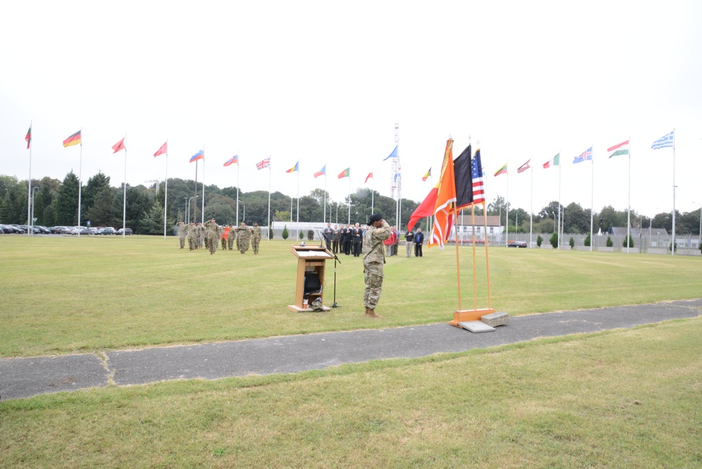 Reflagging Ceremony 128th Signal Compagny Inactivation Network Enterprise Center Belgium Activation