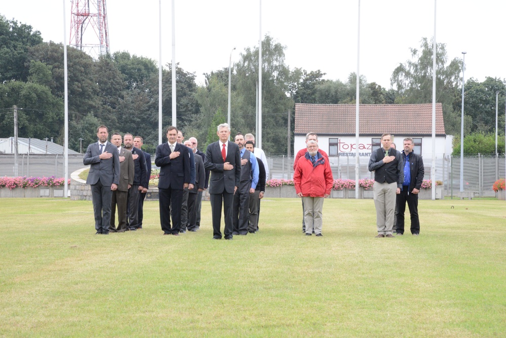 Reflagging Ceremony 128th Signal Compagny Inactivation Network Enterprise Center Belgium Activation