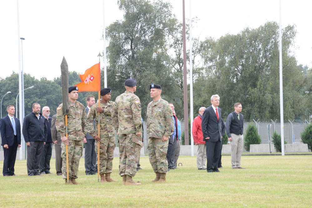 Reflagging Ceremony 128th Signal Compagny Inactivation Network Enterprise Center Belgium Activation