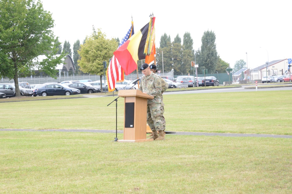 Reflagging Ceremony 128th Signal Compagny Inactivation Network Enterprise Center Belgium Activation