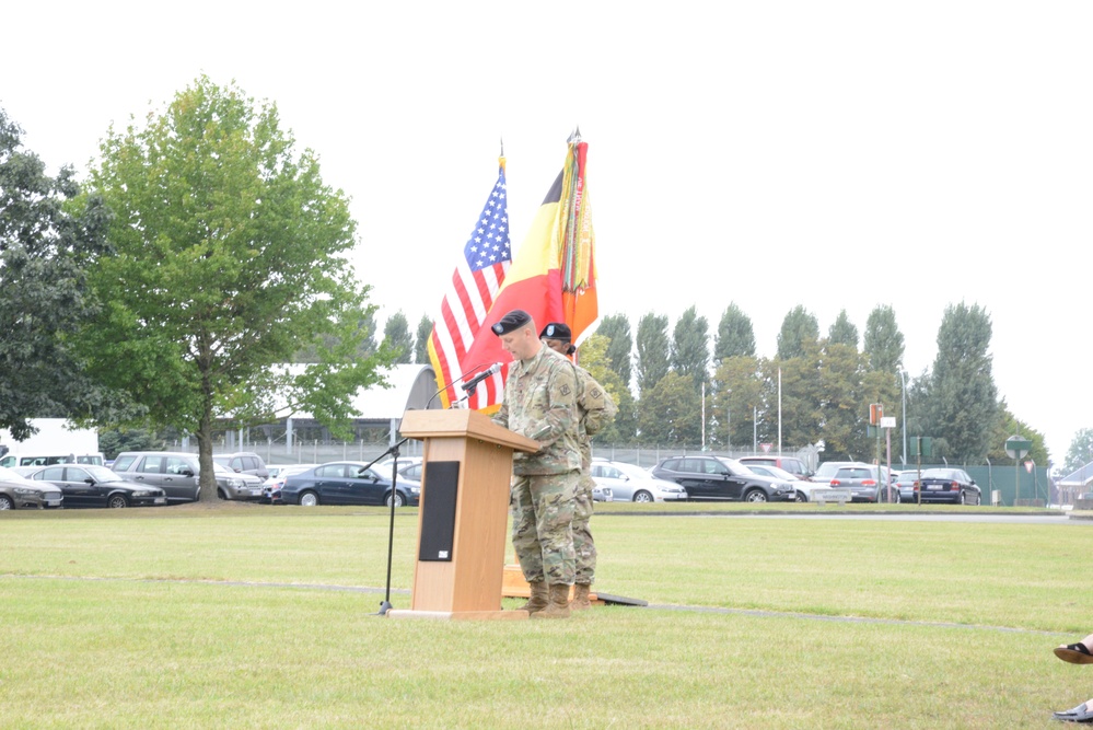 Reflagging Ceremony 128th Signal Compagny Inactivation Network Enterprise Center Belgium Activation