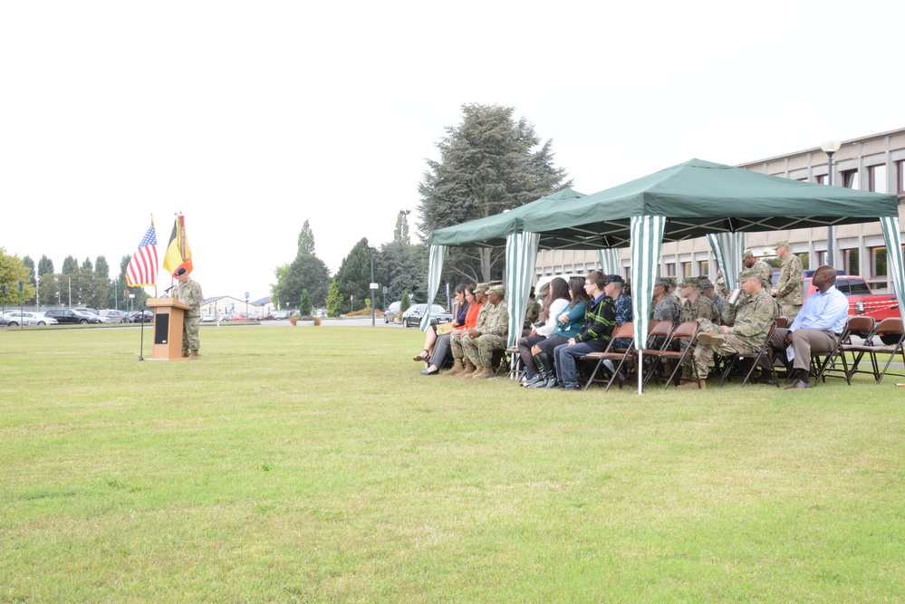 Reflagging Ceremony 128th Signal Compagny Inactivation Network Enterprise Center Belgium Activation