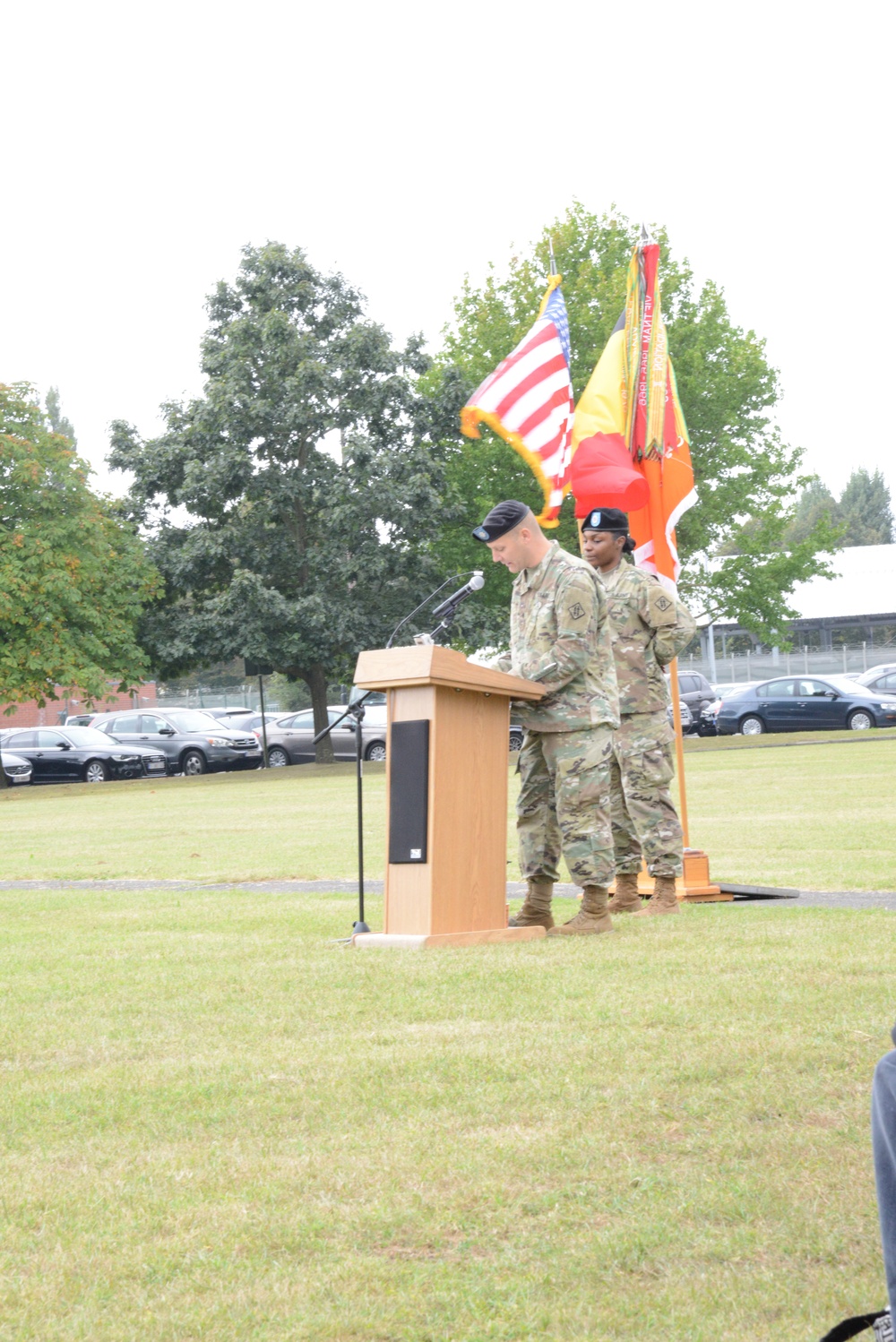 Reflagging Ceremony 128th Signal Compagny Inactivation Network Enterprise Center Belgium Activation