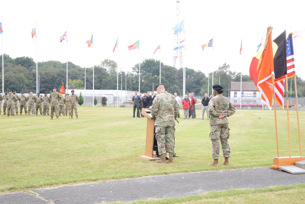 Reflagging Ceremony 128th Signal Compagny Inactivation Network Enterprise Center Belgium Activation