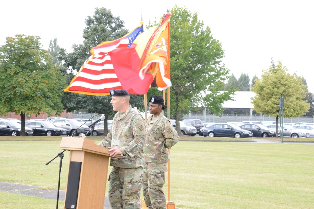 Reflagging Ceremony 128th Signal Compagny Inactivation Network Enterprise Center Belgium Activation