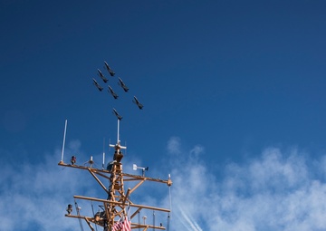 Crewmembers of Coast Guard Cutter Blackfin enforce security zone during Huntington Beach Airshow