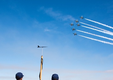 Crewmembers of Coast Guard Cutter Blackfin enforce security zone during Huntington Beach Airshow