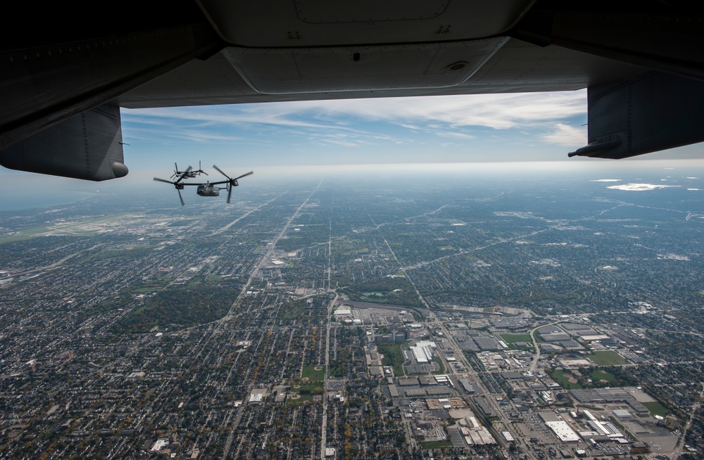 CV-22 Osprey's flyover Lambeau Field
