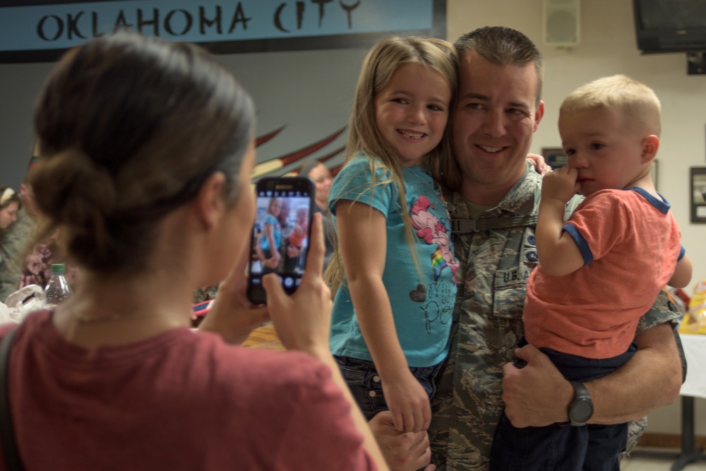 Members of the Oklahoma Air National Guard deploy in support of Southwest Asia operations