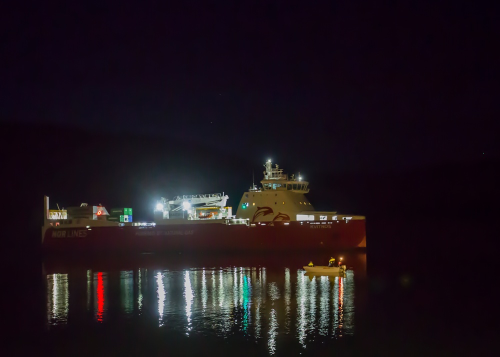 U.S. Marines prepare gear for transport to Arctic Circle