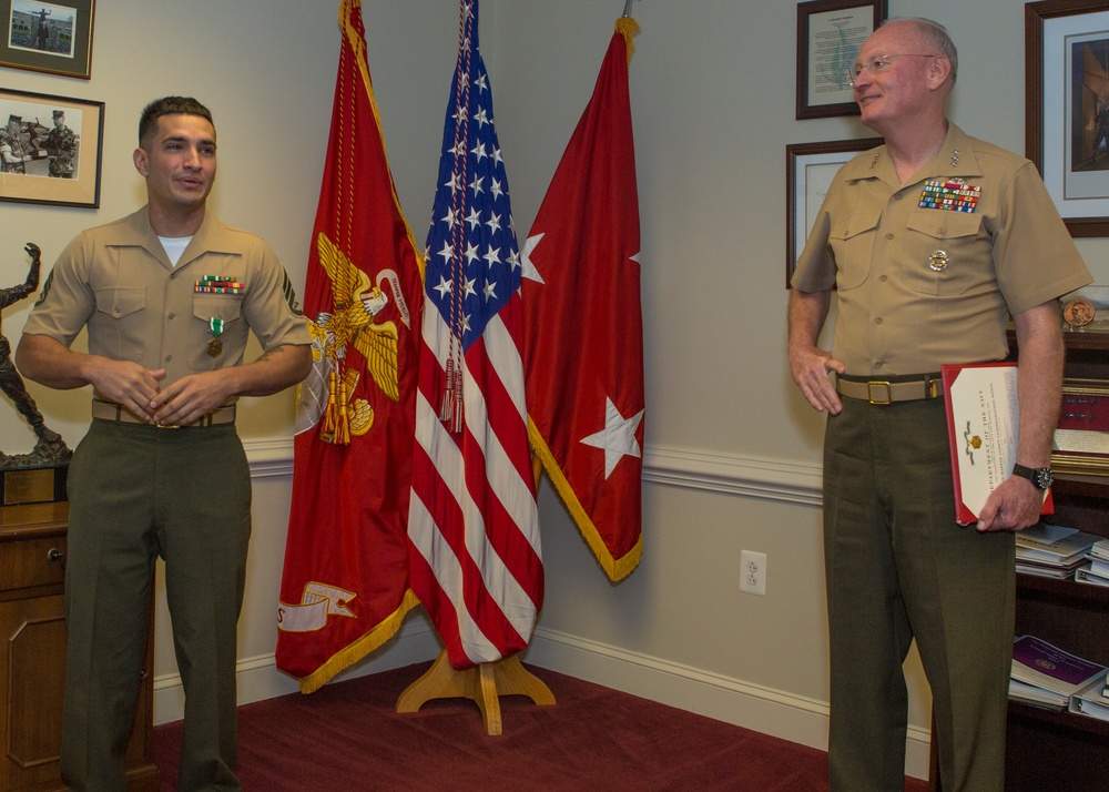 Staff Sgt. Alfonso Torres Navy Commendation Medal Award Ceremony Sept. 30, 2016