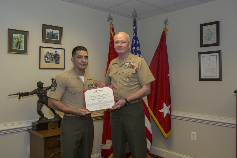 Staff Sgt. Alfonso Torres Navy Commendation Medal Award Ceremony Sept. 30, 2016