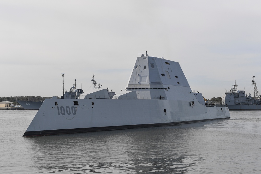 USS Zumwalt Arrives in Mayport