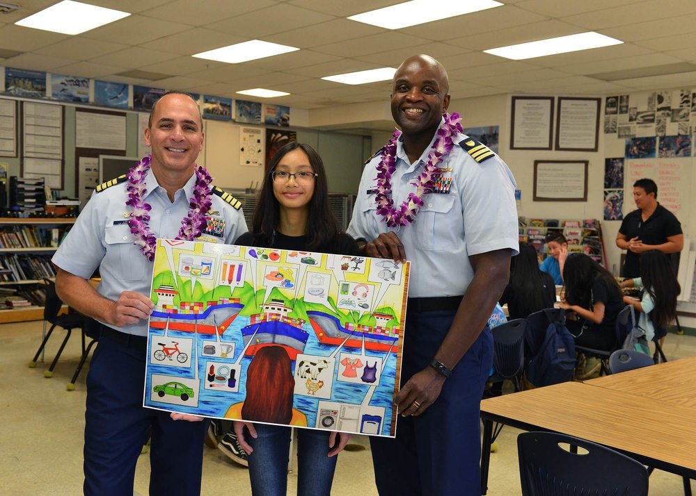 Coast Guard presents Hawaii art student with grand prize