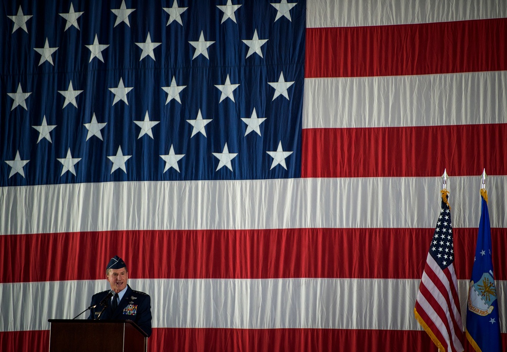 Gen. John Raymond takes leaders of Air Force Space Command